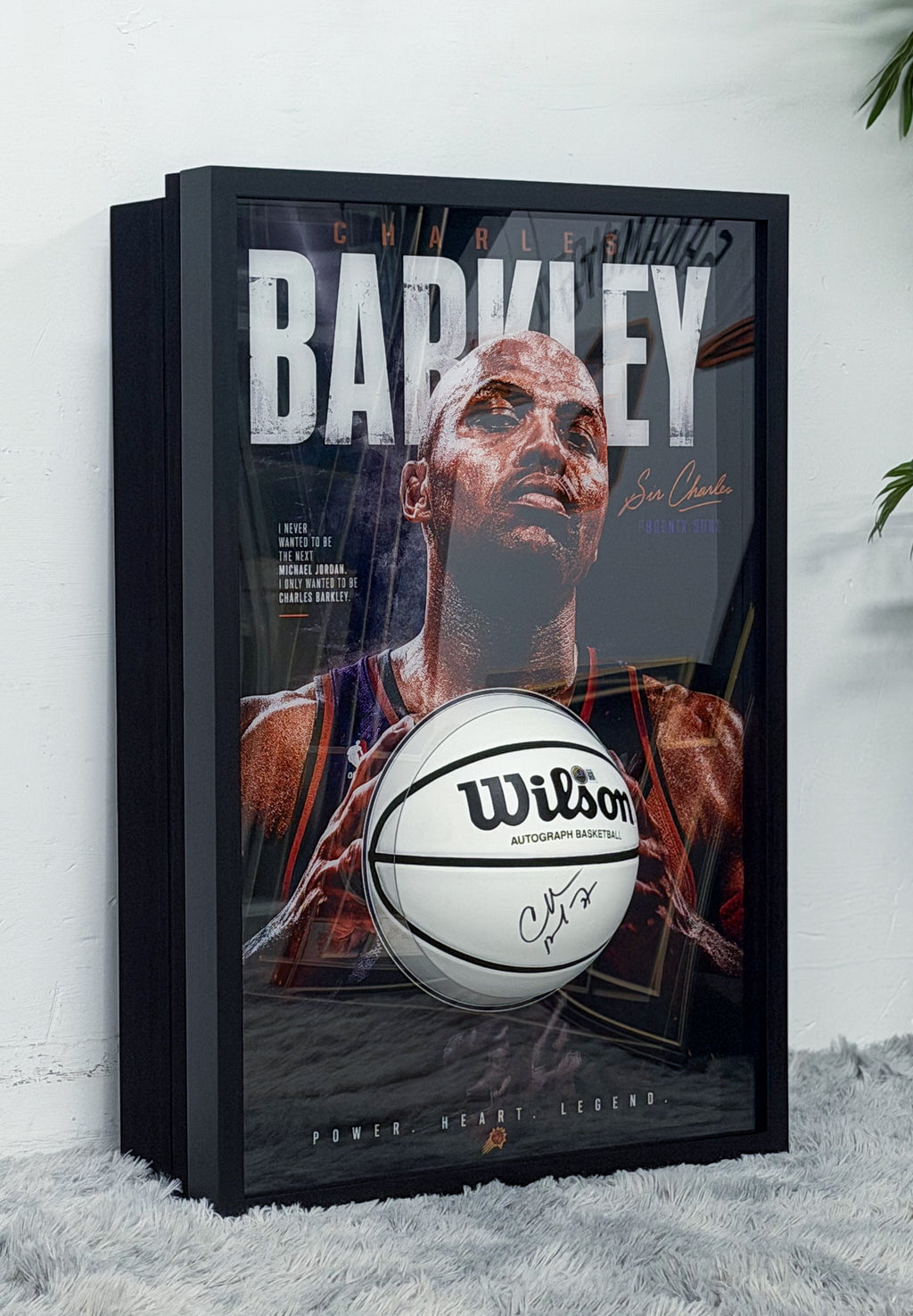 Charles Barkley Phoenix Suns Signed Basketball Framing