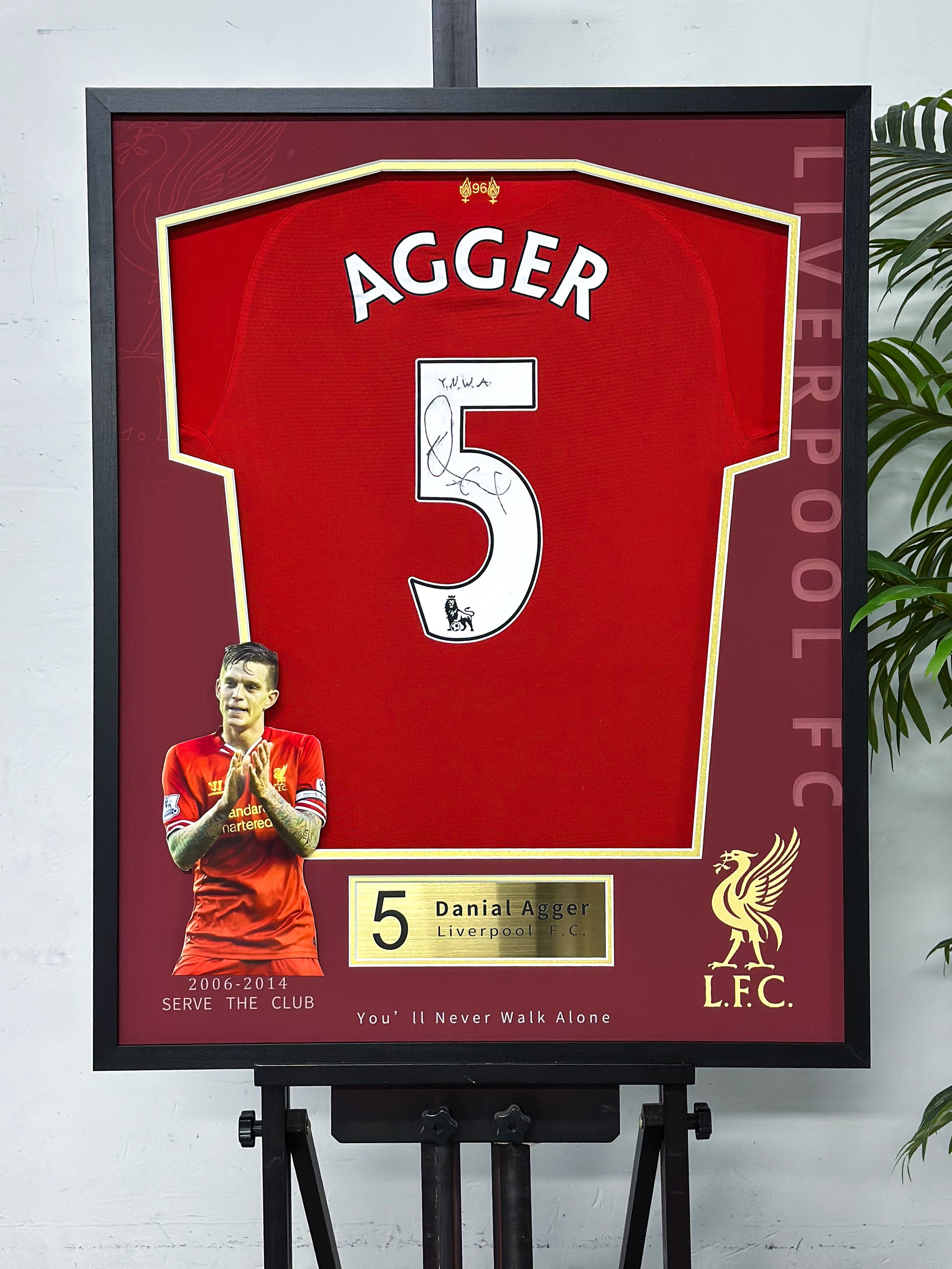Daniel Agger Liverpool Football Club Jersey Custom Framing