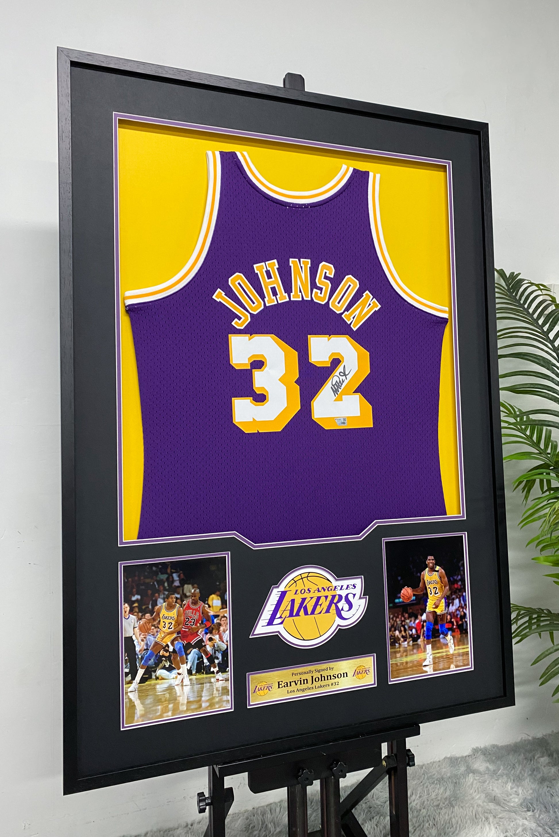 Earvin Magic Johnson Los Angeles Lakers Jersey Framing