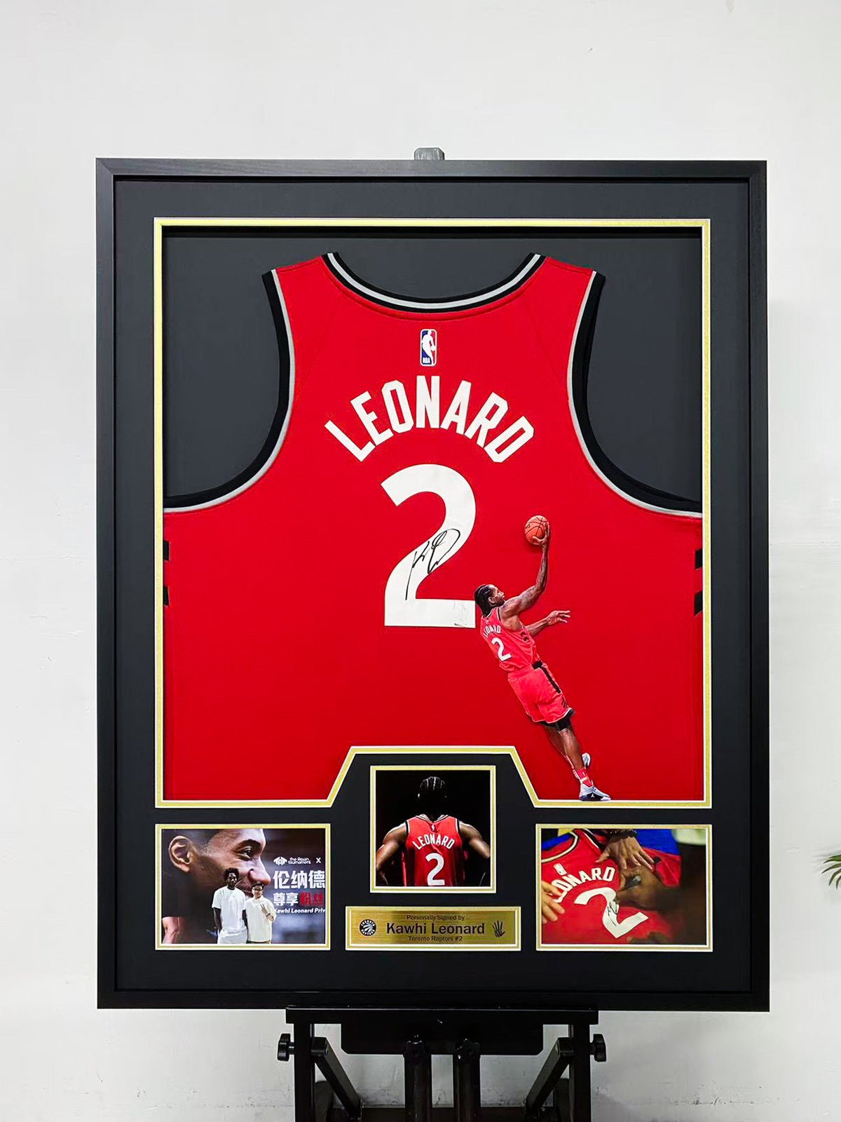 Kawhi Leonard Toronto Raptors 2 Signed Jersey Display Frame