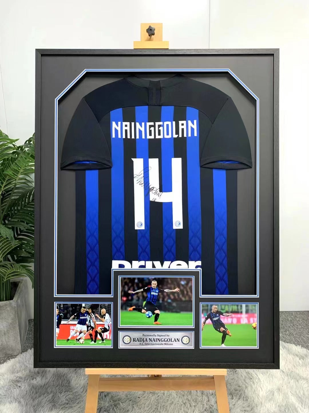Radja Nainggolan Inter Milan Signed Jersey Framing