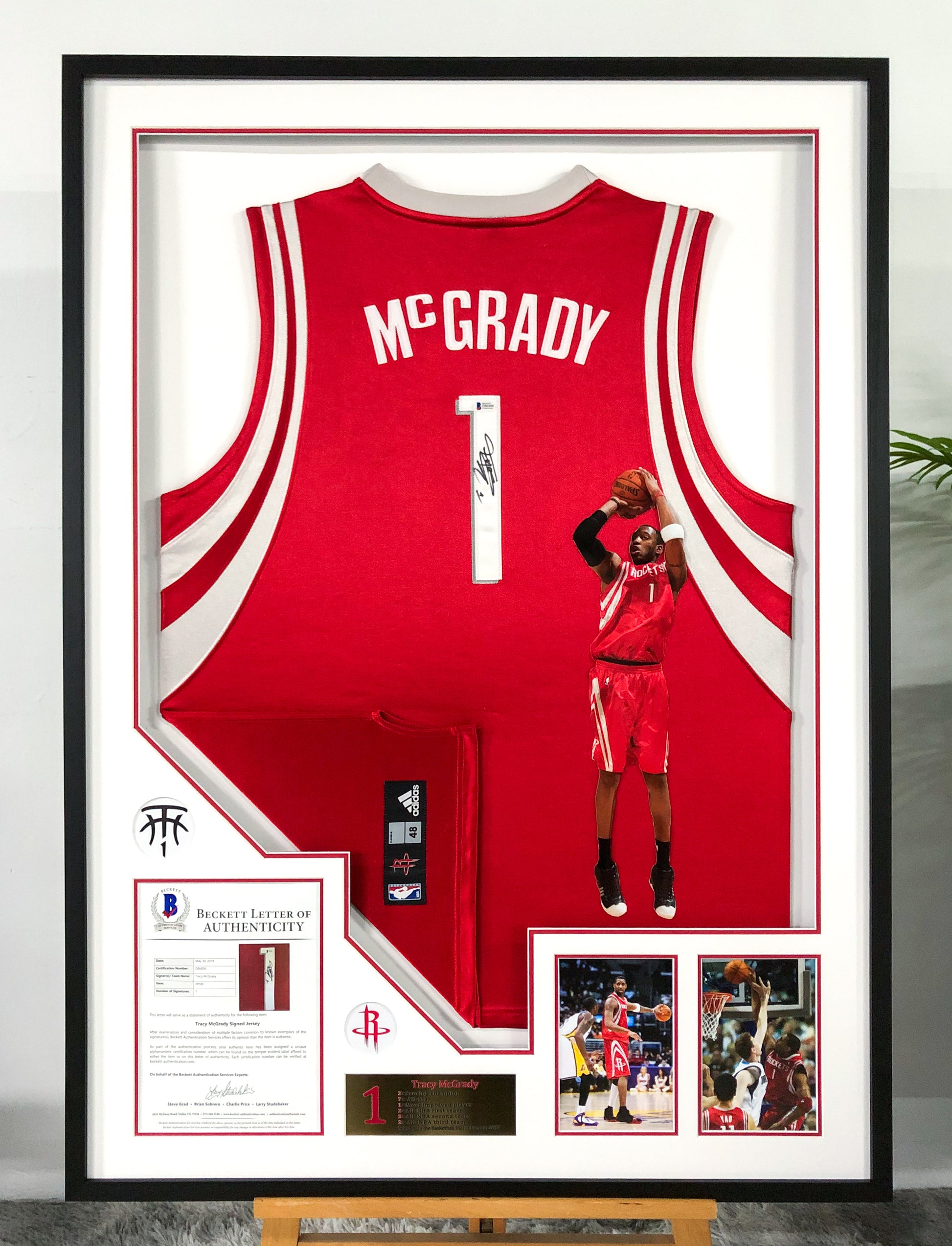 Tracy McGrady Houston Rockets Jersey Custom Framing