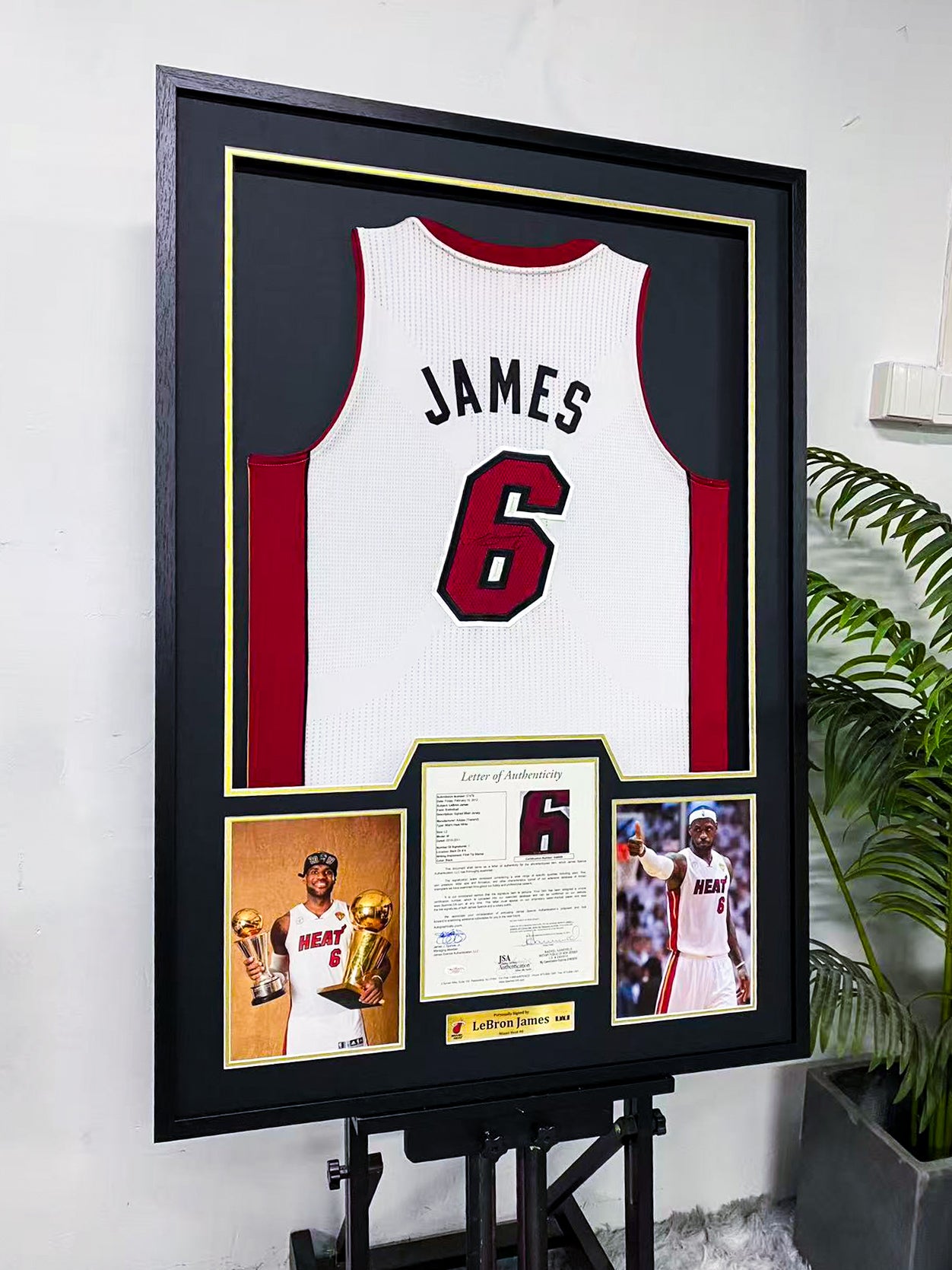 LeBron James Signed Heat Framed Jersey