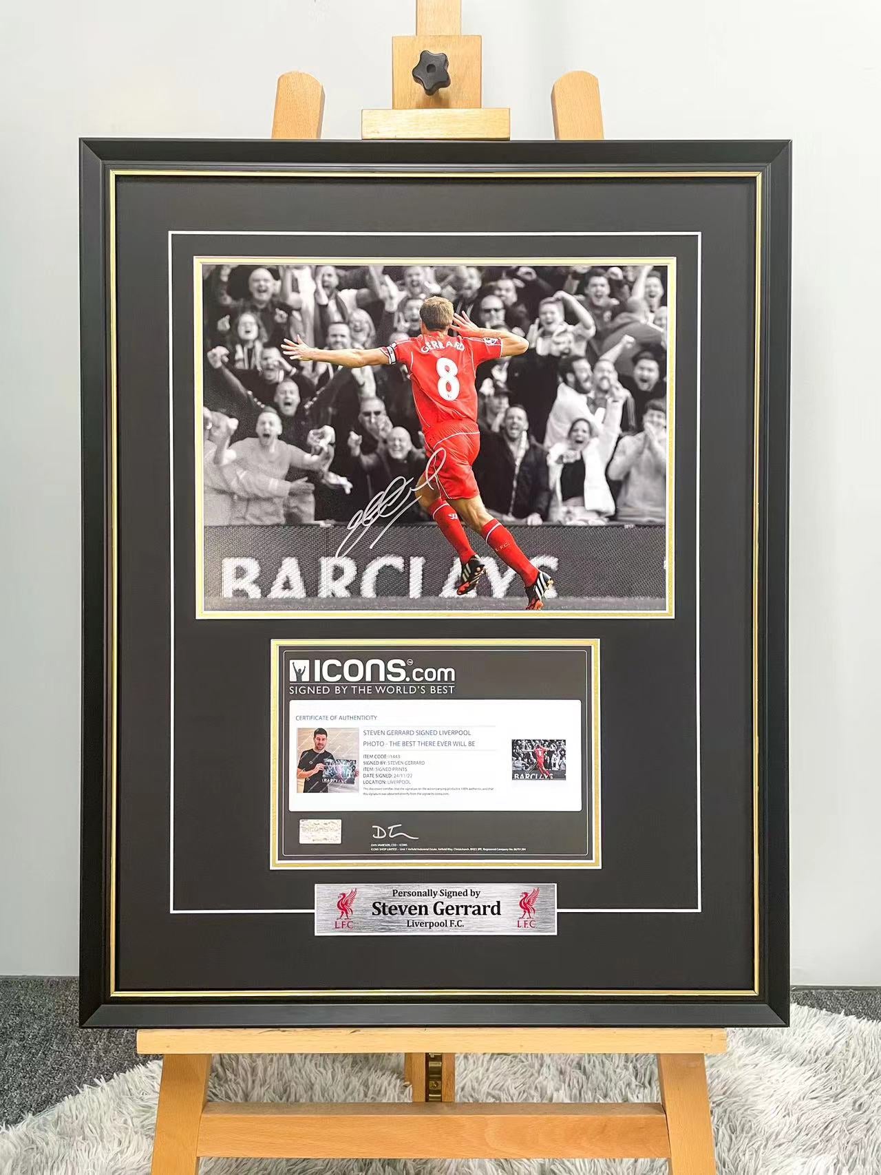 Steven Gerrard Liverpool Custom Framed Poster