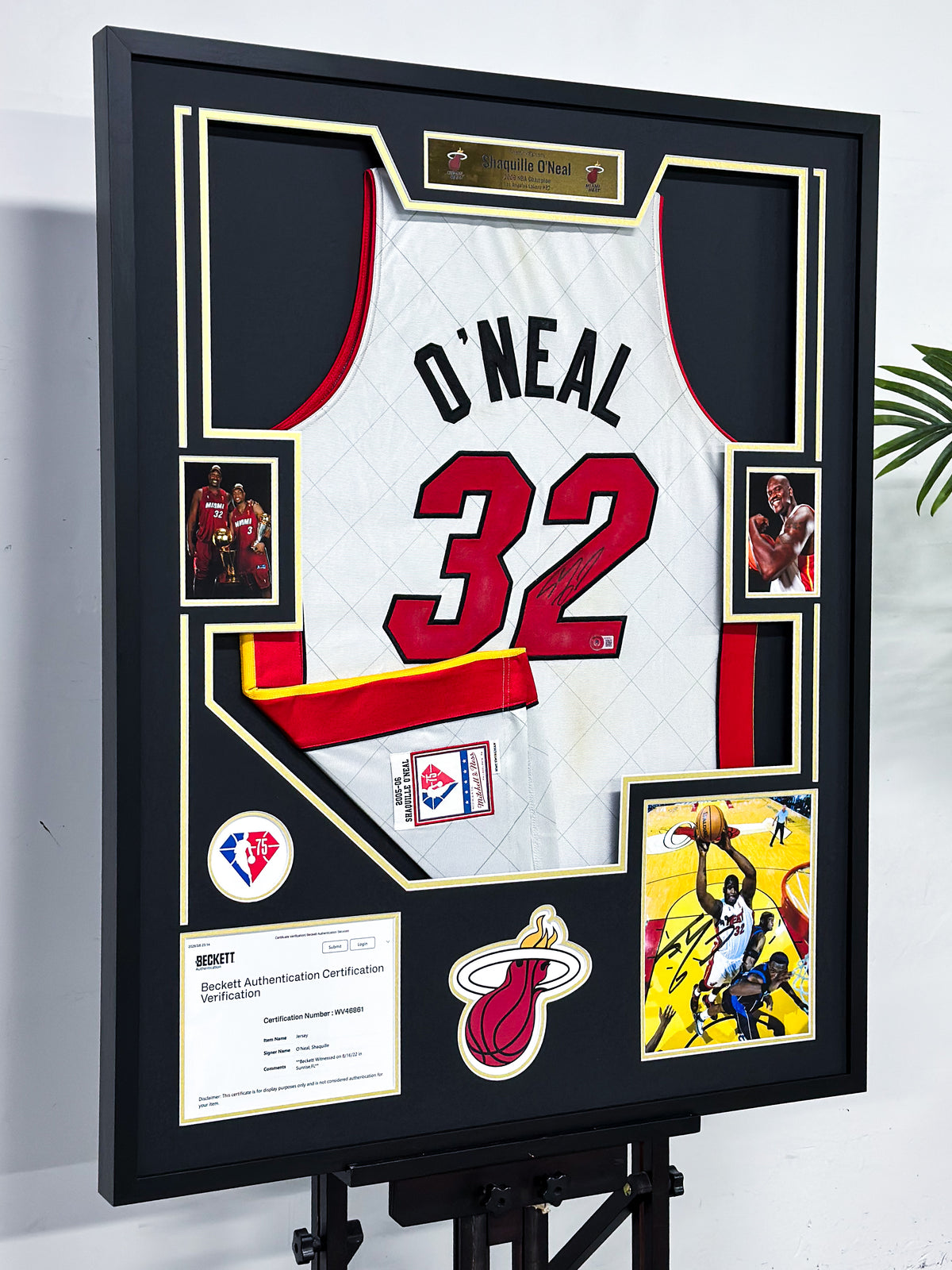 Shaquille O'Neal Miami Heat Jersey Framing