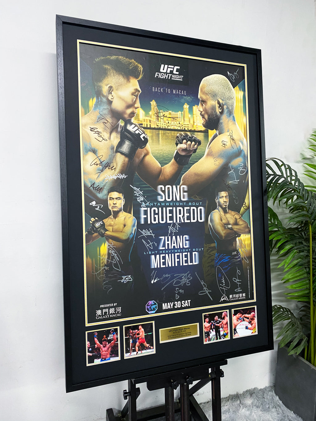 UFC Fight Night Macau Song vs Figueiredo Multi Fighters Signed Poster Framed