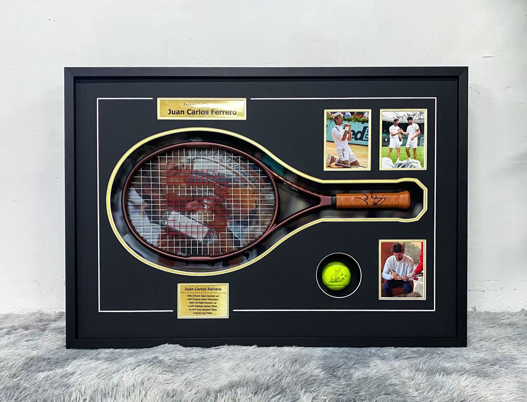 Juan Carlos Ferrero Signed Tennis Racket Custom Framed