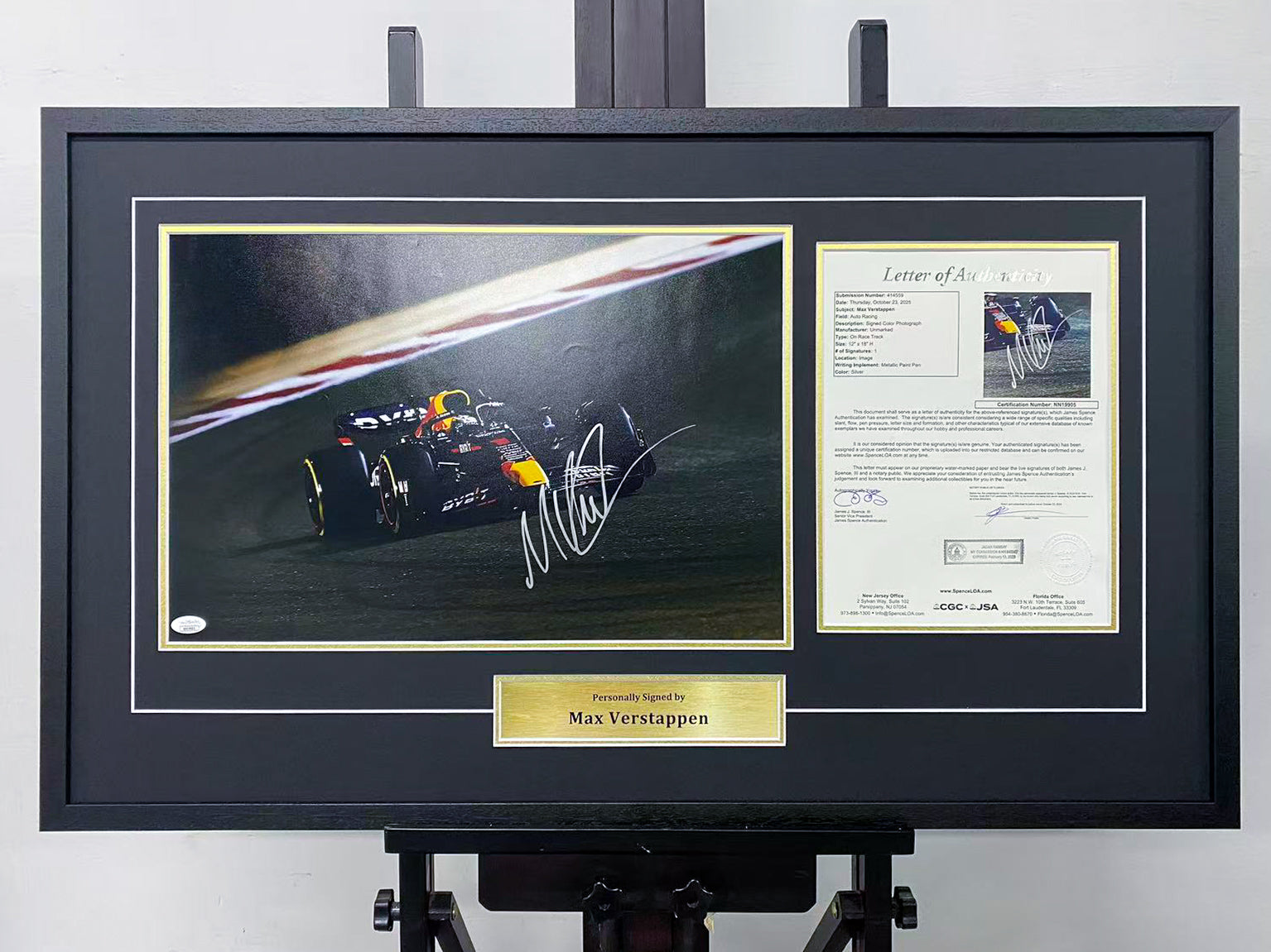 Max Verstappen Red Bull F1 Signed Photo Framed With JSA COA