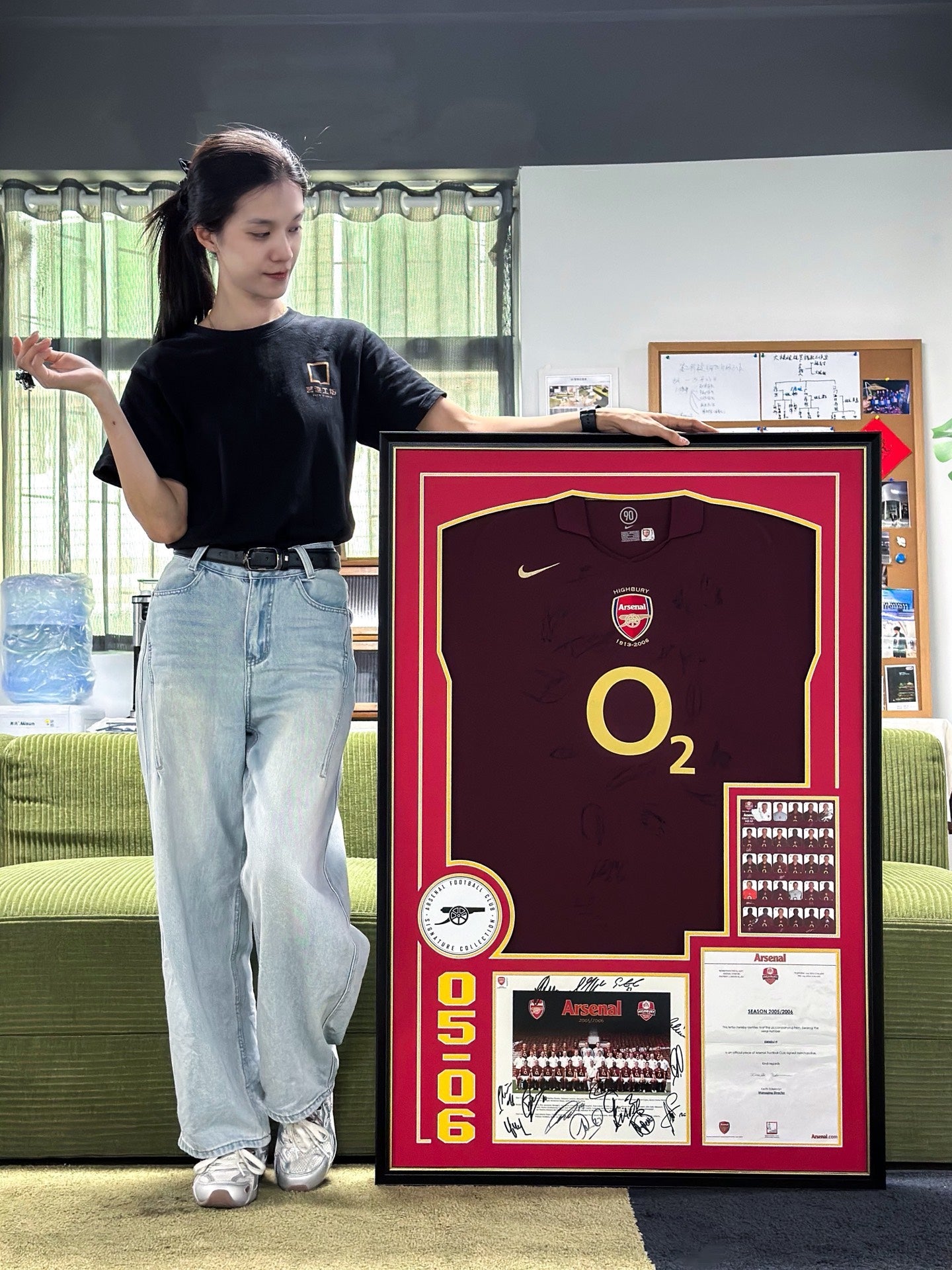 Arsenal Football Club Autographed Jersey Custom Framed