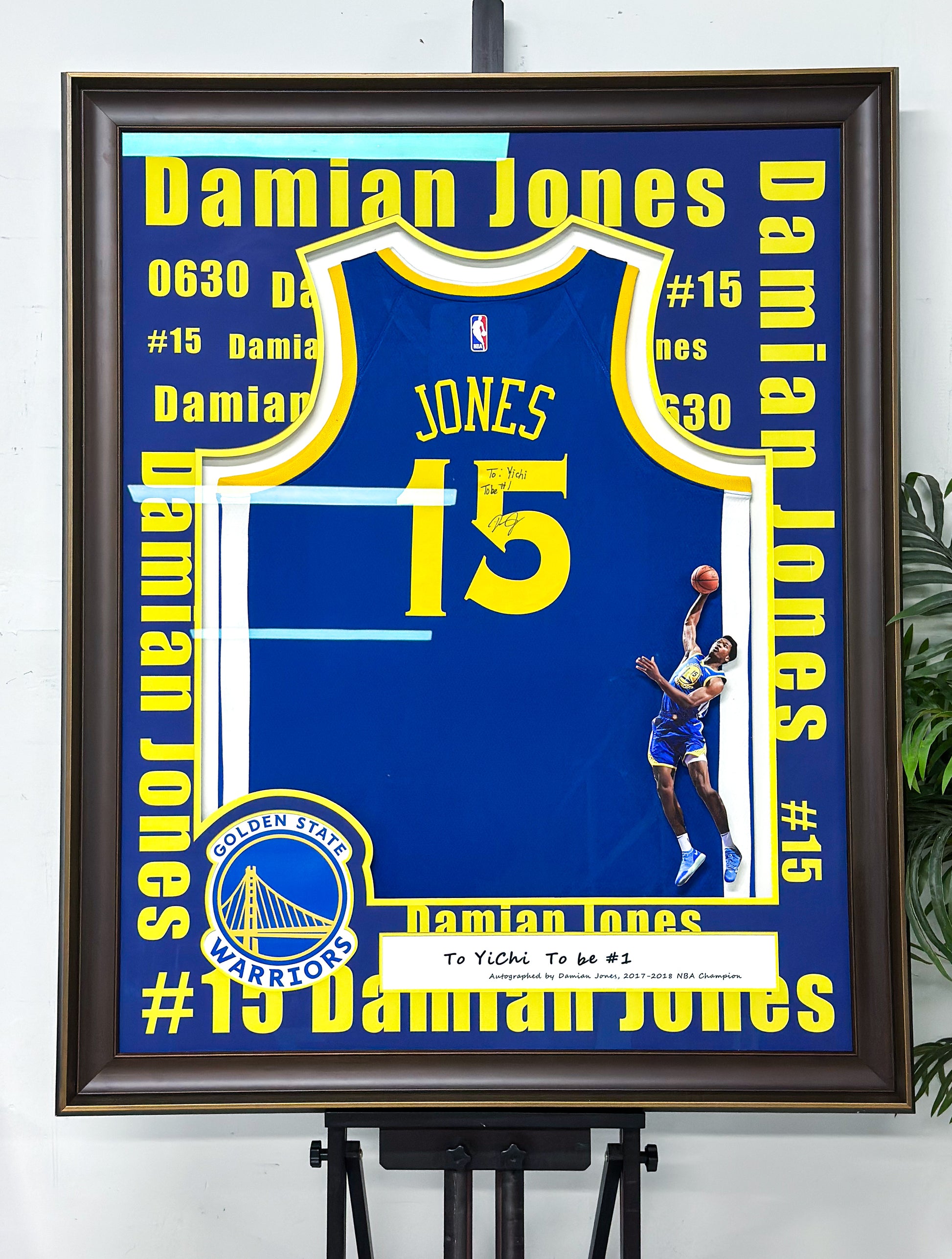 Moses Moody Golden State Warriors Autographed Jersey Framed
