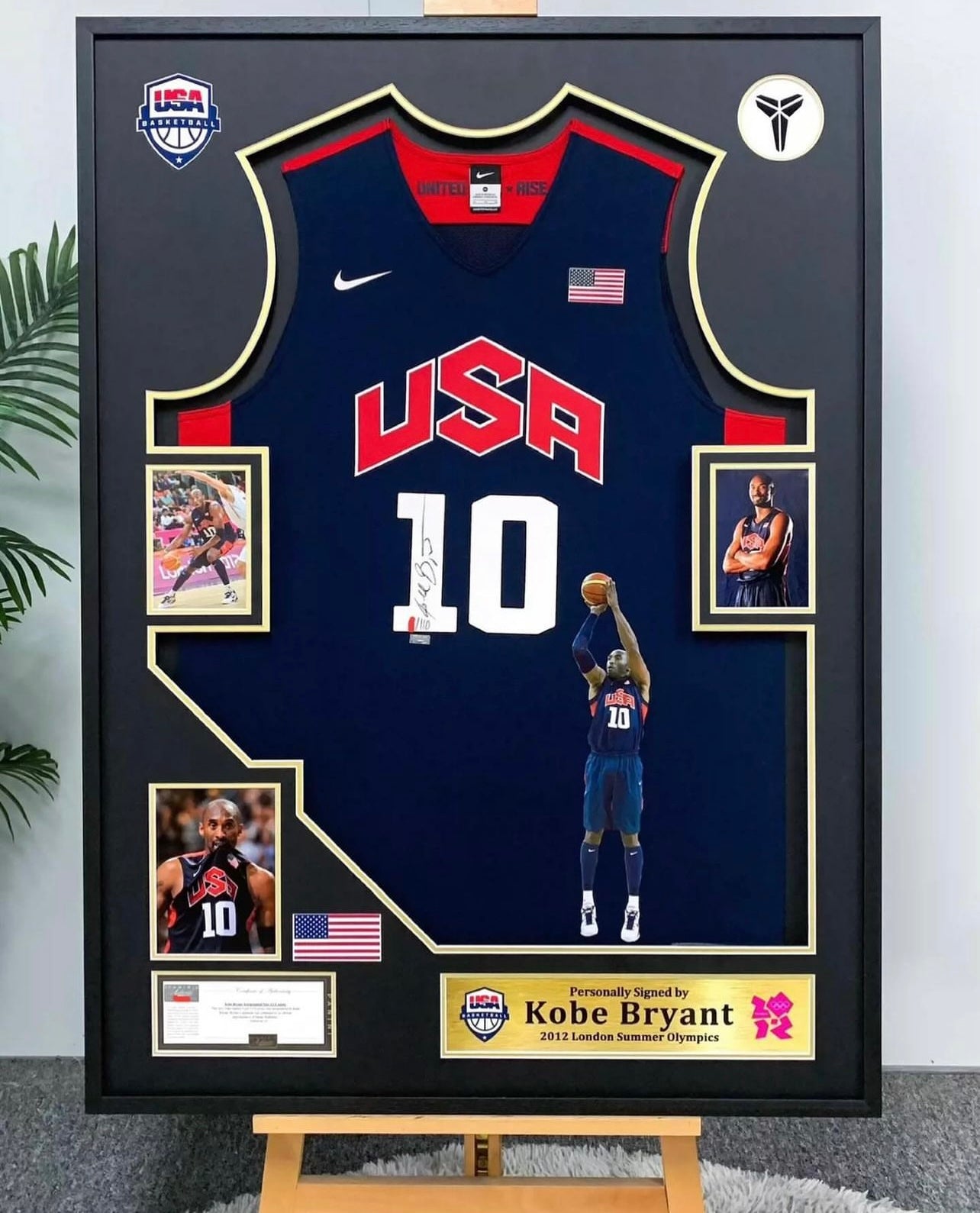 Kobe Bryant Team USA Autographed Framed Jersey