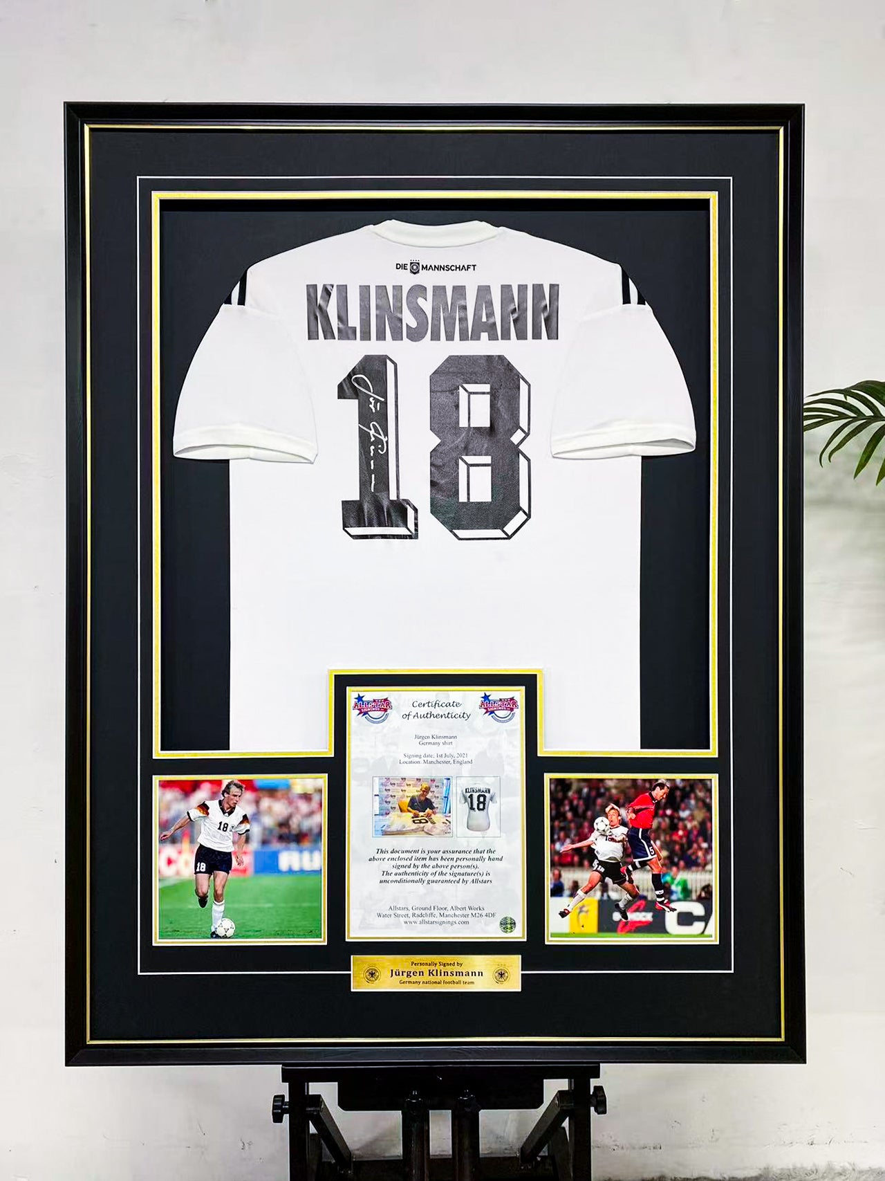 Jurgen Klinsmann Signed Germany Framed Jersey
