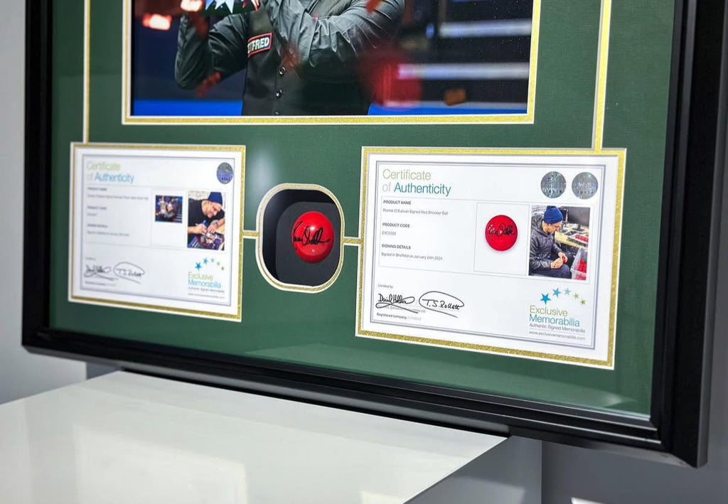 Ronnie O'Sullivan Sentimental Item Custom Framed