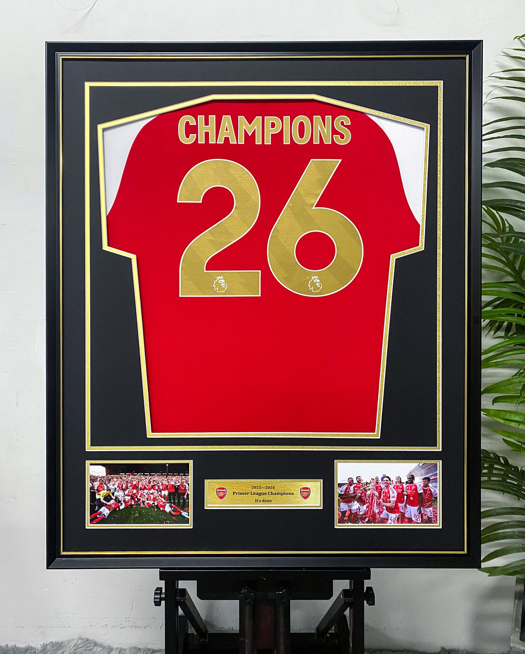 Arsenal 25-26 Premier League Champions Commemorative Jersey Framing
