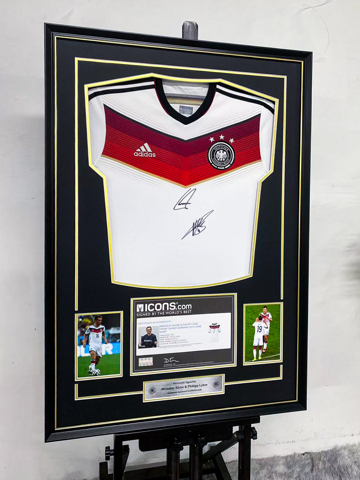 Miroslav Klose & Philipp Lahm Germany National Team Dual‑Signed Jersey Framed