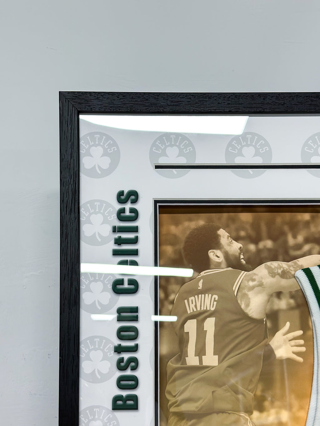 Kyrie Irving Boston Celtics Autographed Jersey Framed