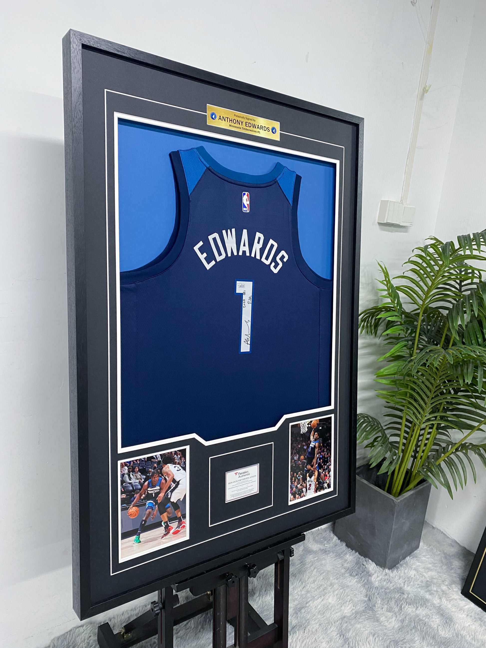 Anthony Edwards Minnesota Timberwolves Autographed Jersey Framing Sentimental Item