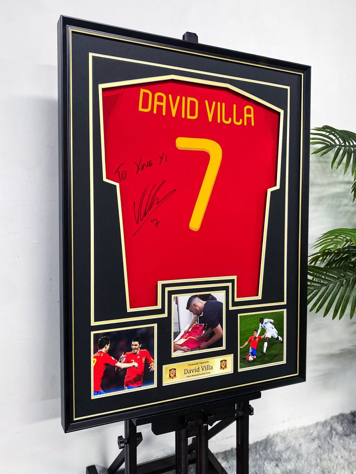 David Villa Spain National Team Jersey Framing