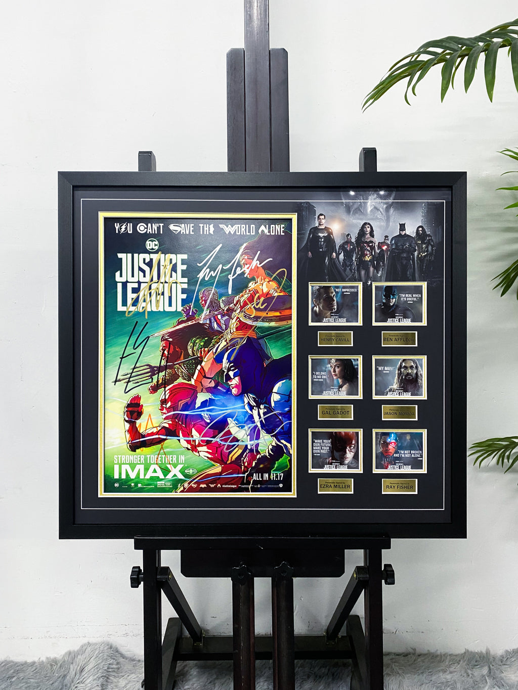 Justice League Multi Cast Signed Movie Poster Framed