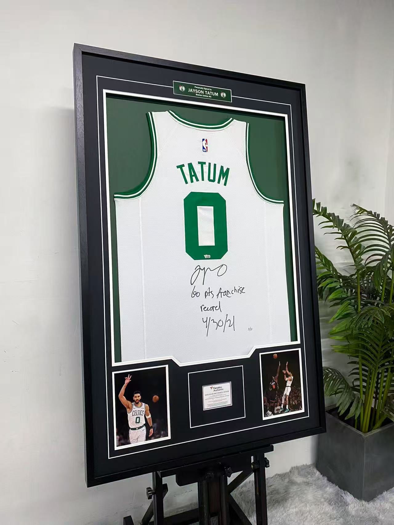 Jayson Tatum Boston Celtics Autographed Jersey Framing
