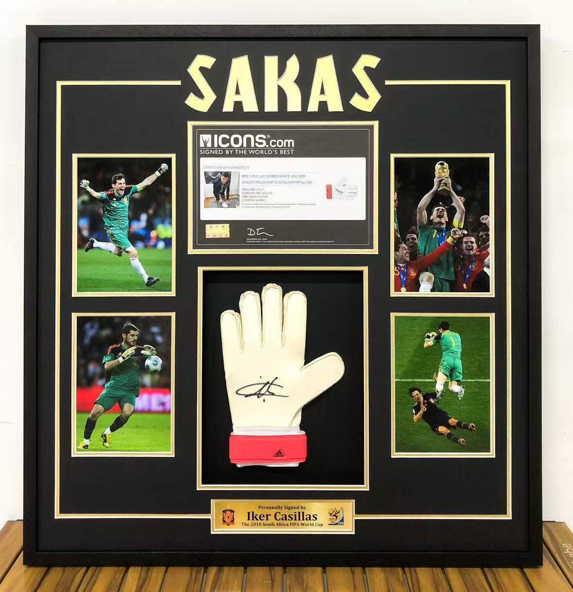 Iker Casillas Custom Framed Autographed Goalkeeper Gloves Memorabilia