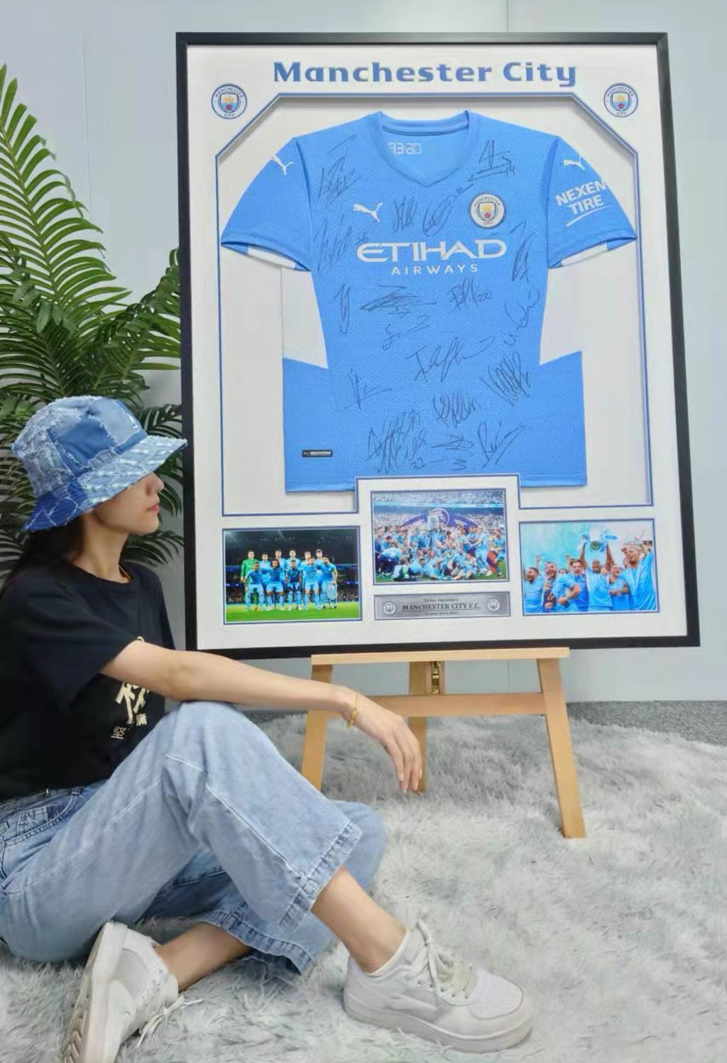 Manchester City Autographed Jersey Jersey Framing
