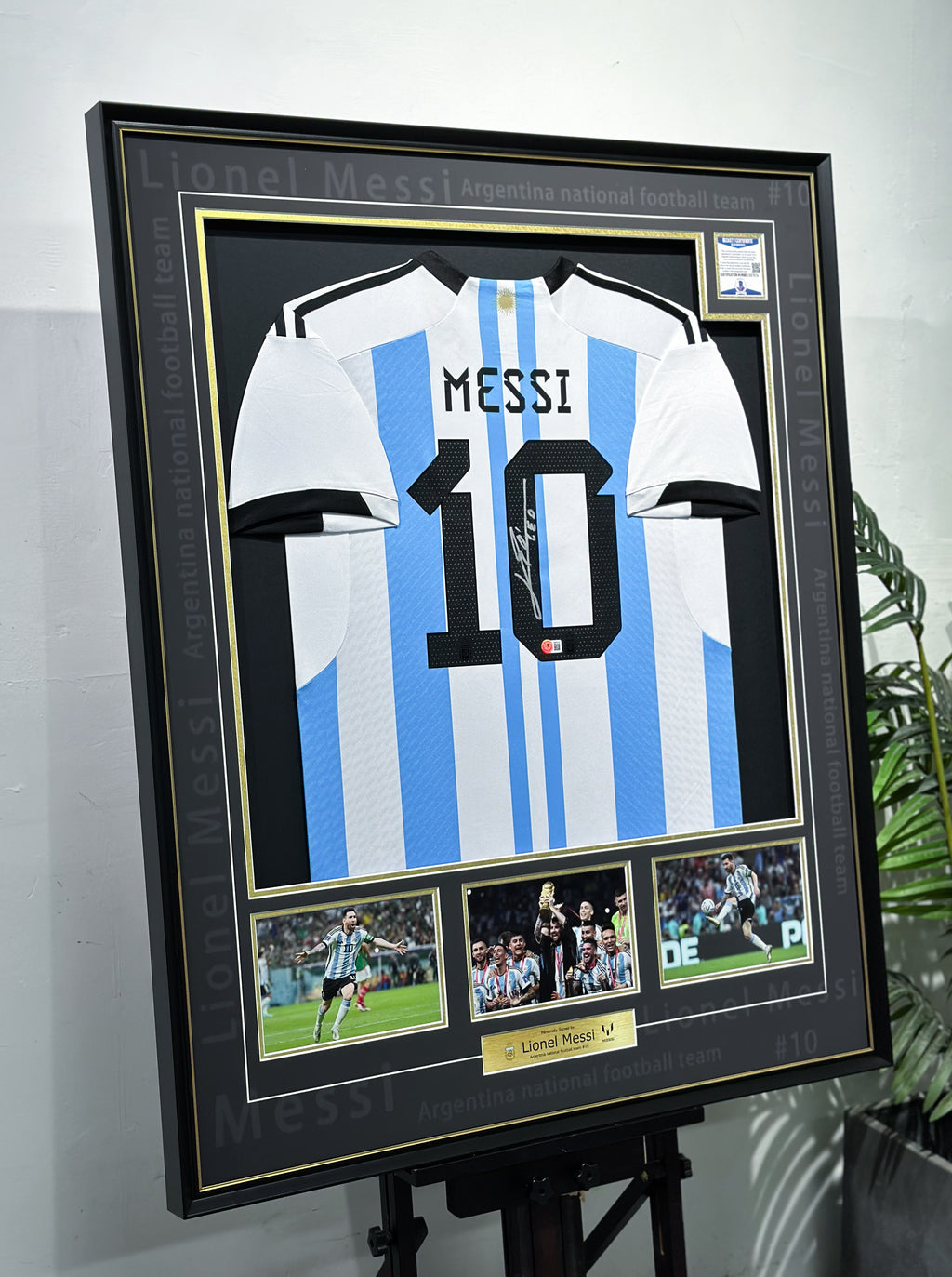 Lionel Messi Argentina World Cup Autographed Jersey Framing