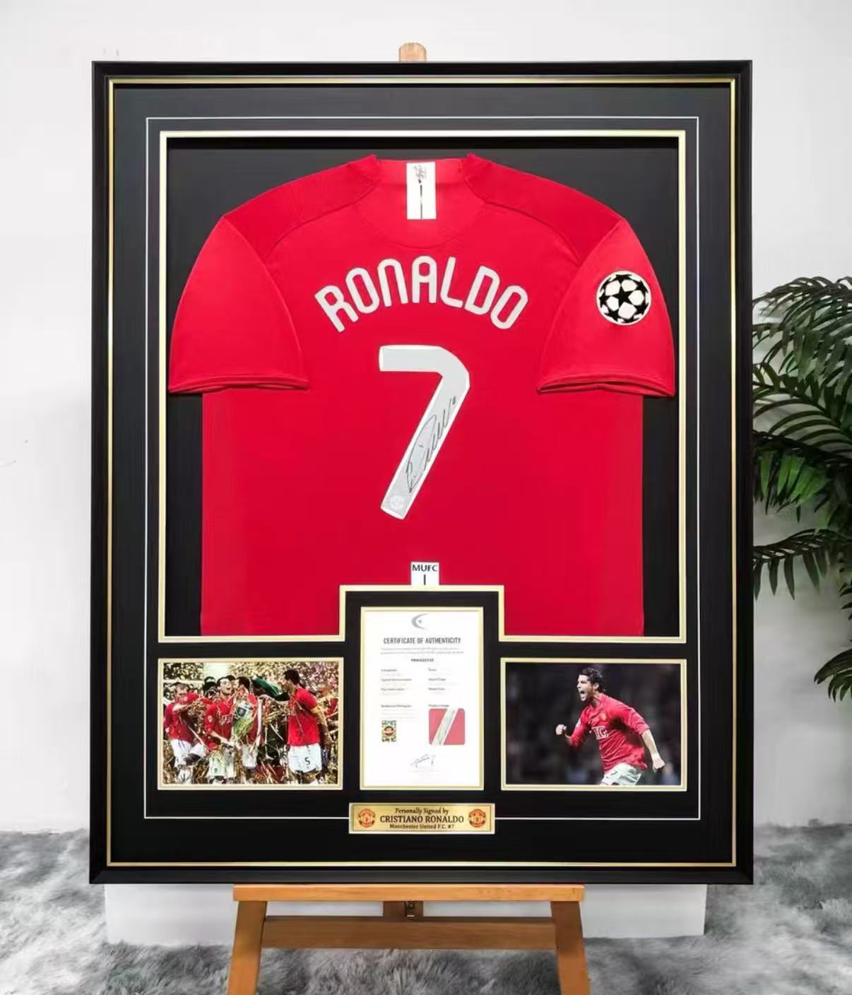 Cristiano Ronaldo Manchester United Autographed Jersey Framed