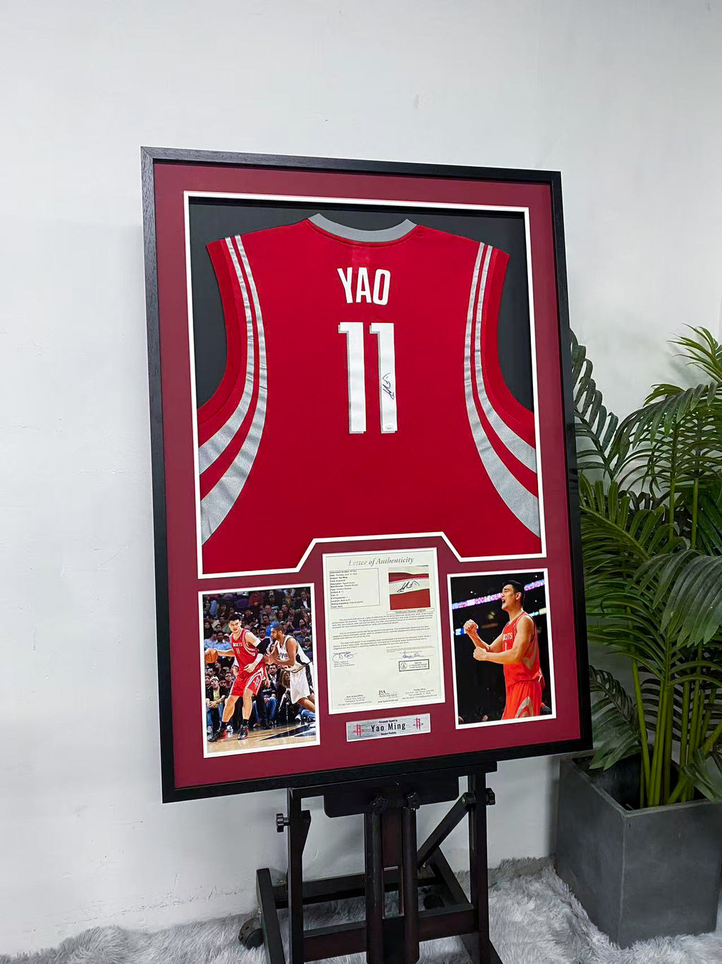 Yao Ming Houston Rockets Autographed Jersey Framing