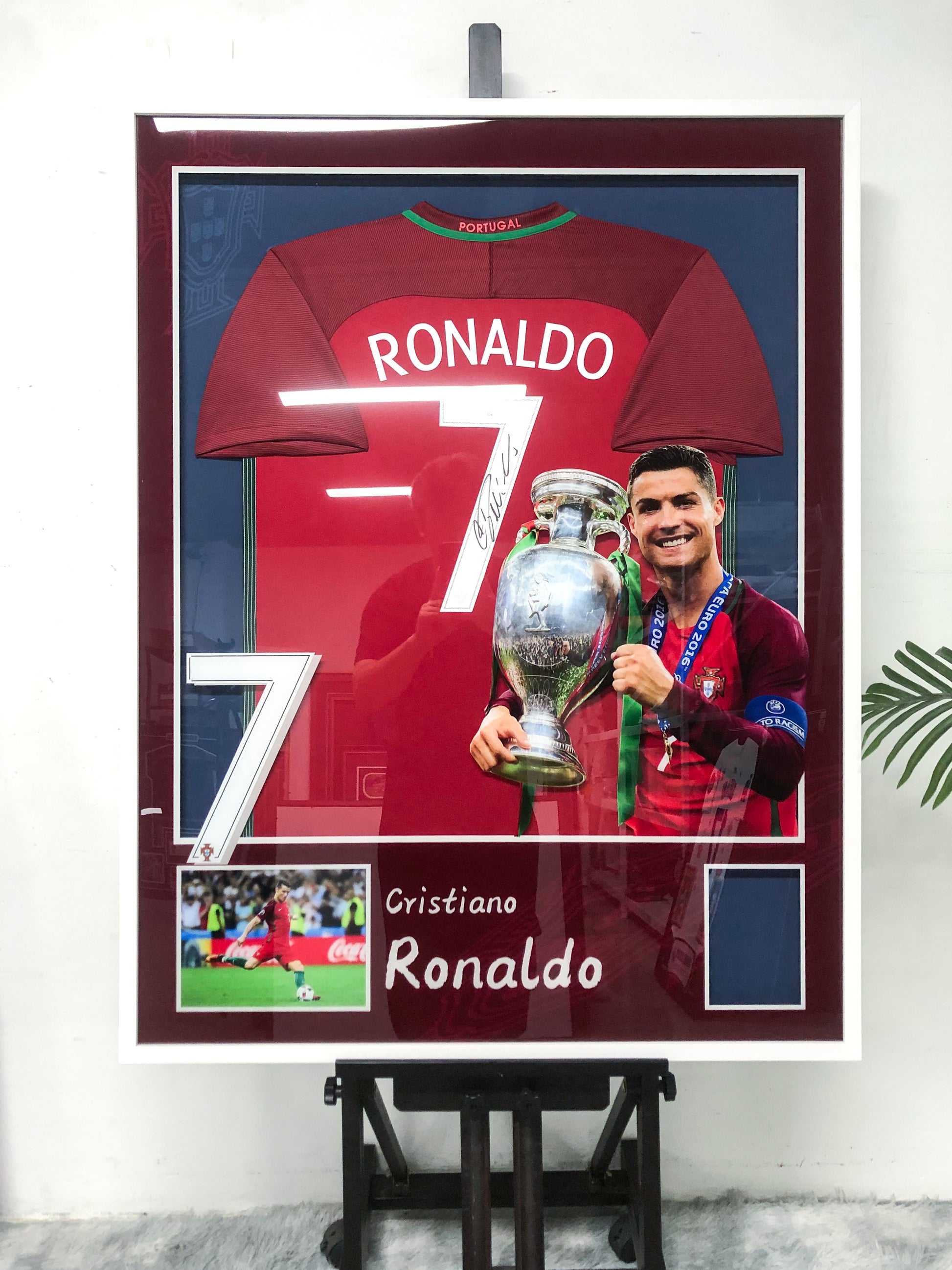 Cristiano Ronaldo Portugal Custom Framed Signed Jersey