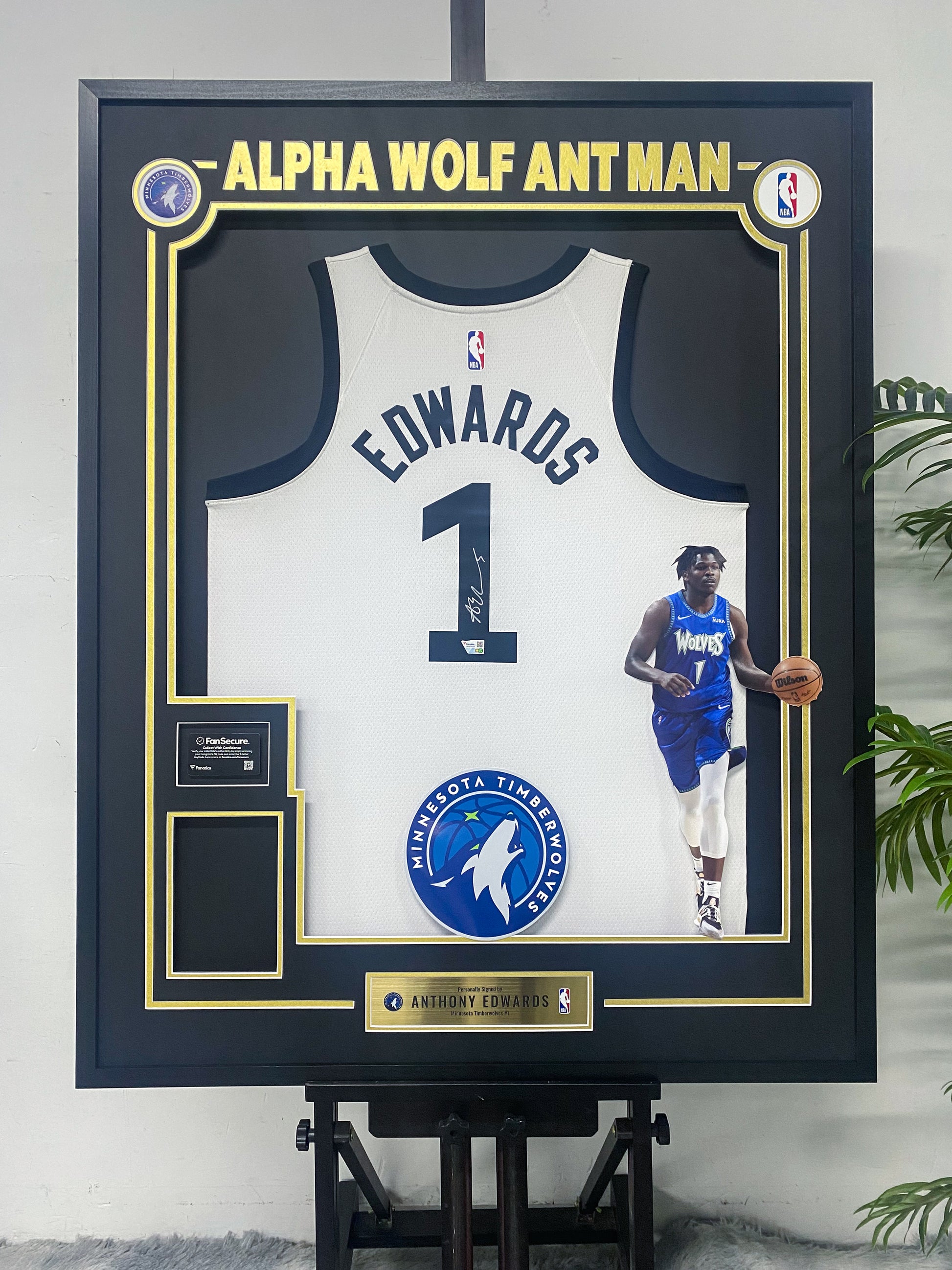 Anthony Edwards Minnesota Timberwolves Jersey Custom Framing