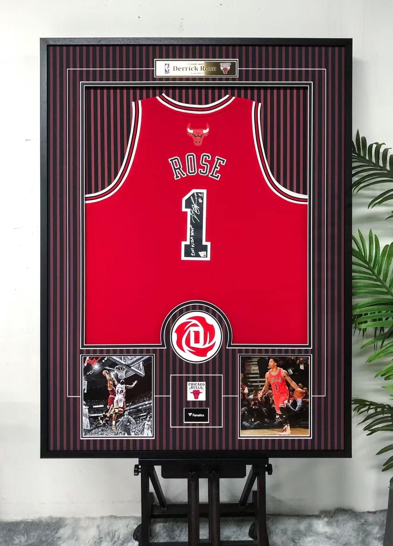 Derrick Rose Chicago Bulls Autographed Custom Framed Jersey