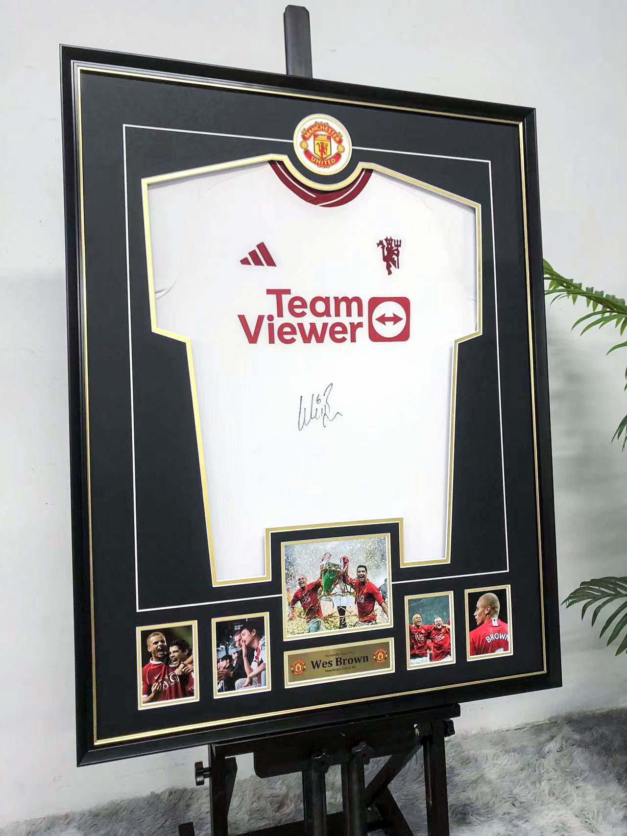 Wes Brown Manchester United Jersey Custom Framing
