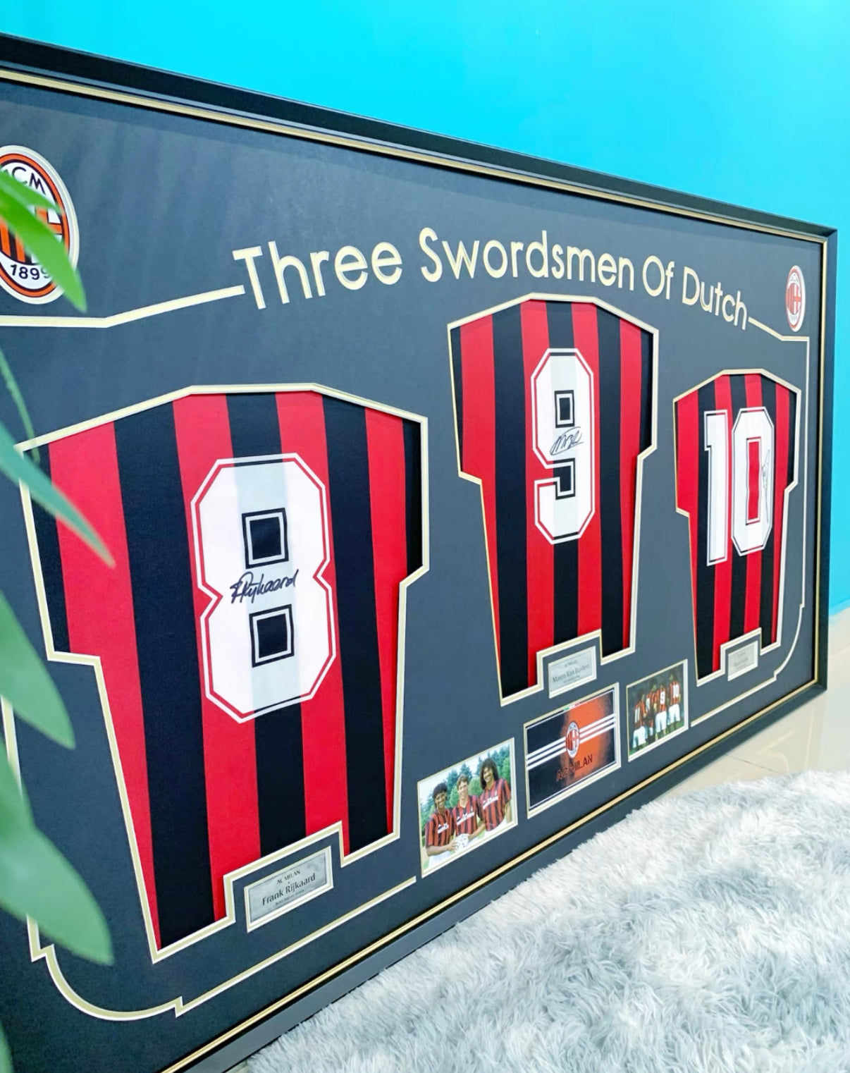 Frank Rijkaard Marco Van Basten Ruud Gullit AC Milan Autographed Jersey – Custom Framing
