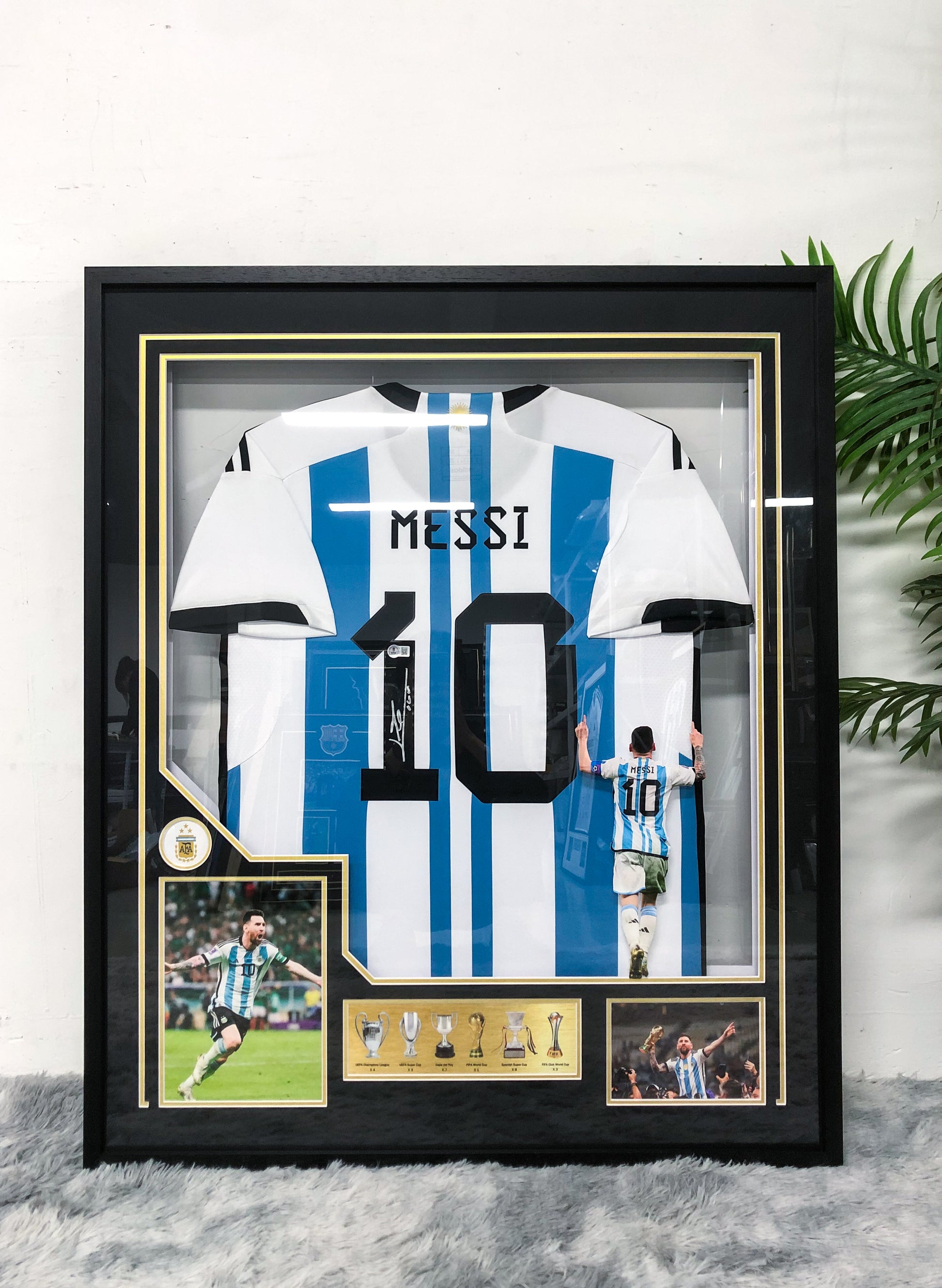 Lionel Messi Argentina National Team Framed Signed Jersey