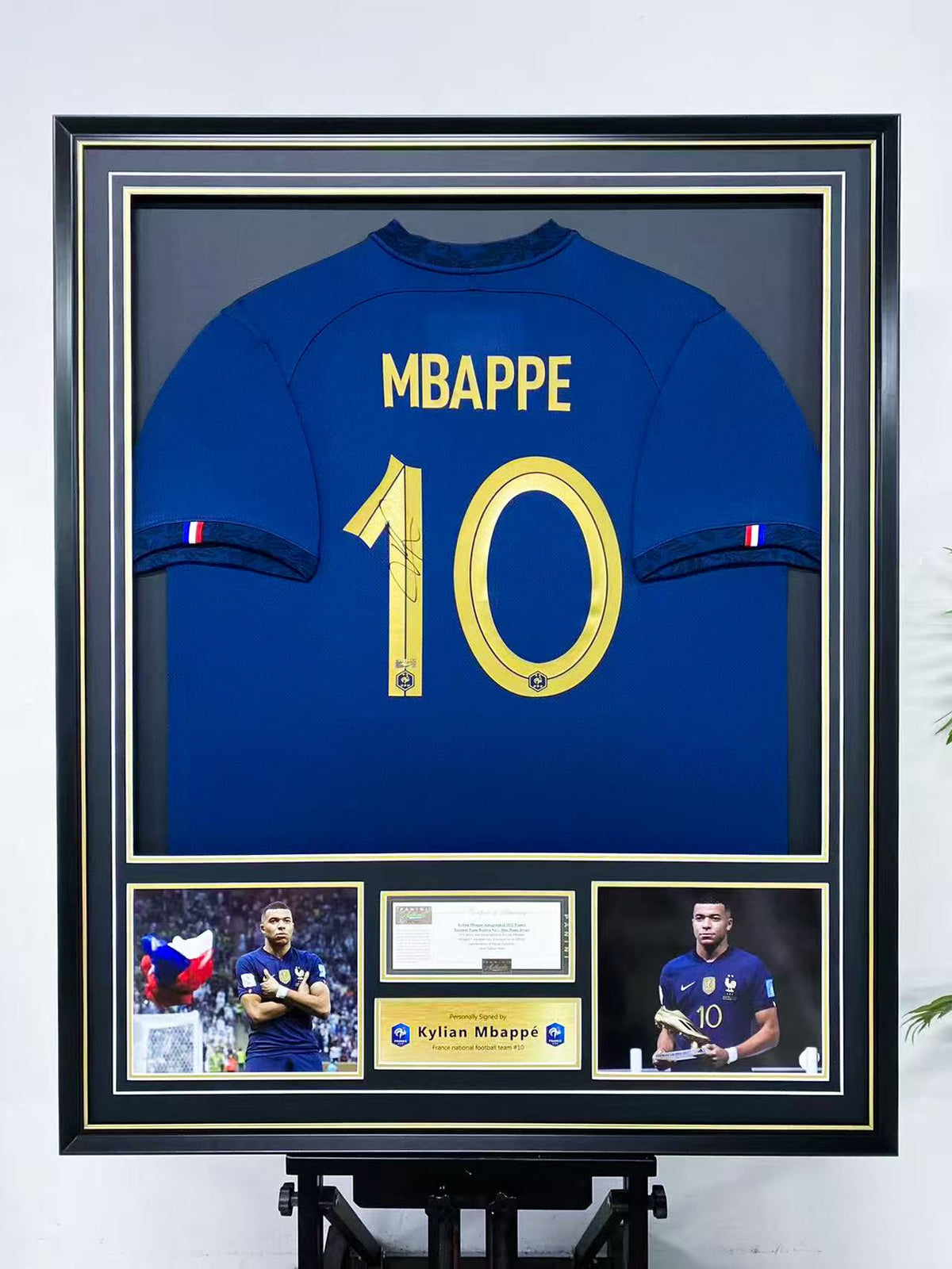 Kylian Mbappe France 10 Signed Home Jersey Display Frame