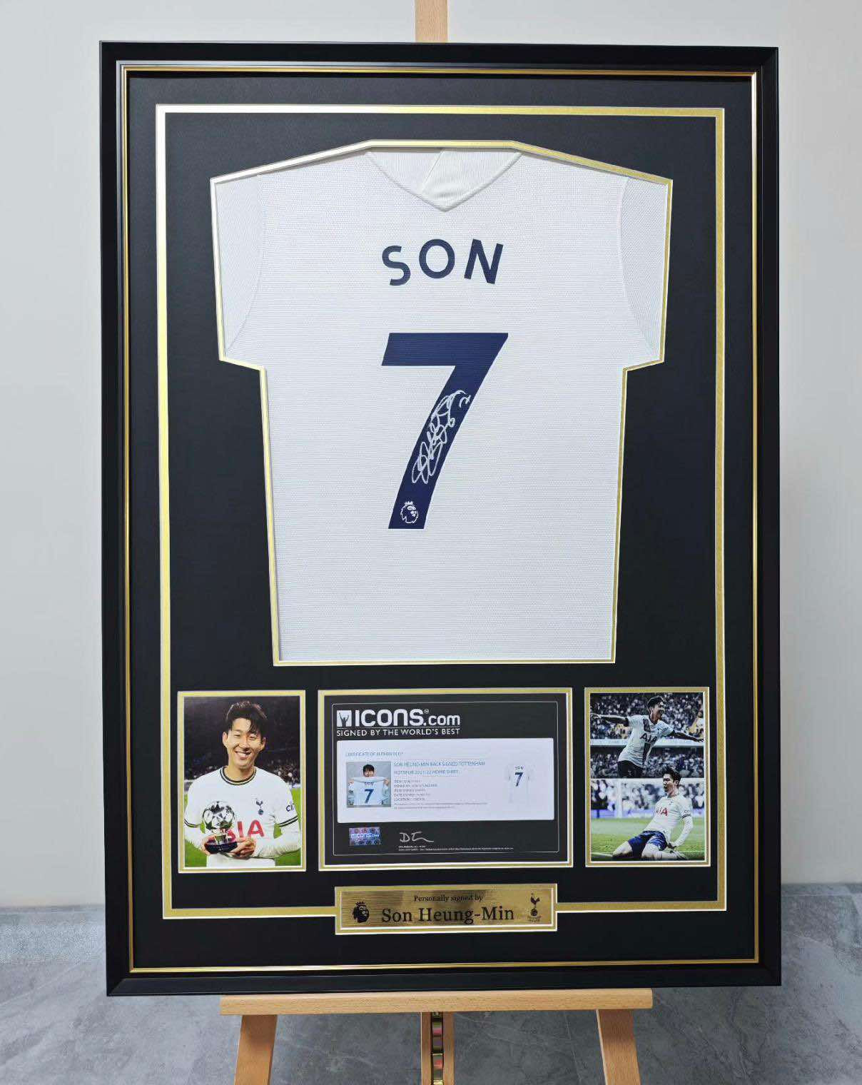 Son Heung-Min Tottenham Hotspur Autographed Jersey Framed
