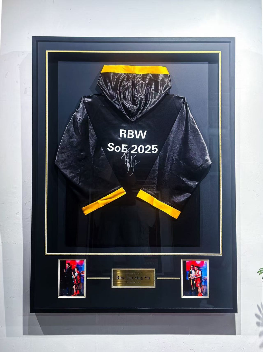 Rex Tso Sing Yu RBW SoE 2025 Autographed Boxing Robe Framing