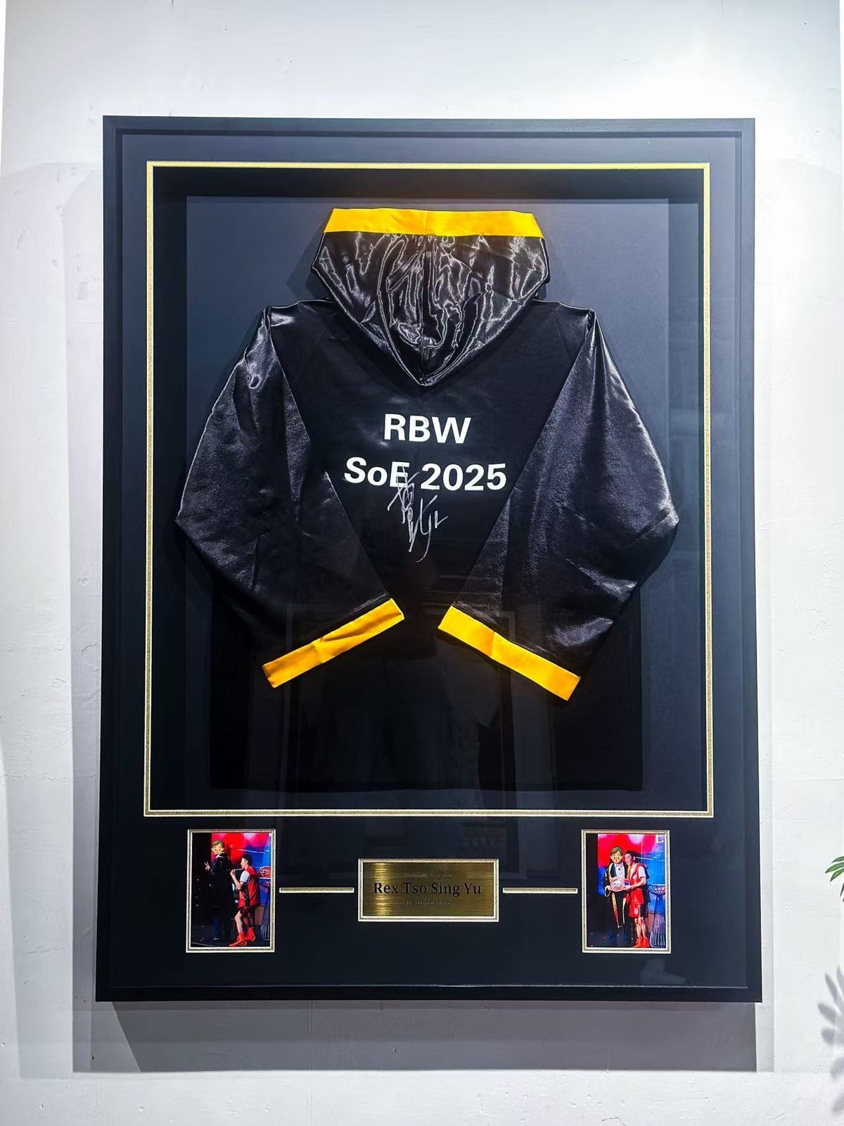 Rex Tso Sing Yu RBW SoE 2025 Autographed Boxing Robe Framing