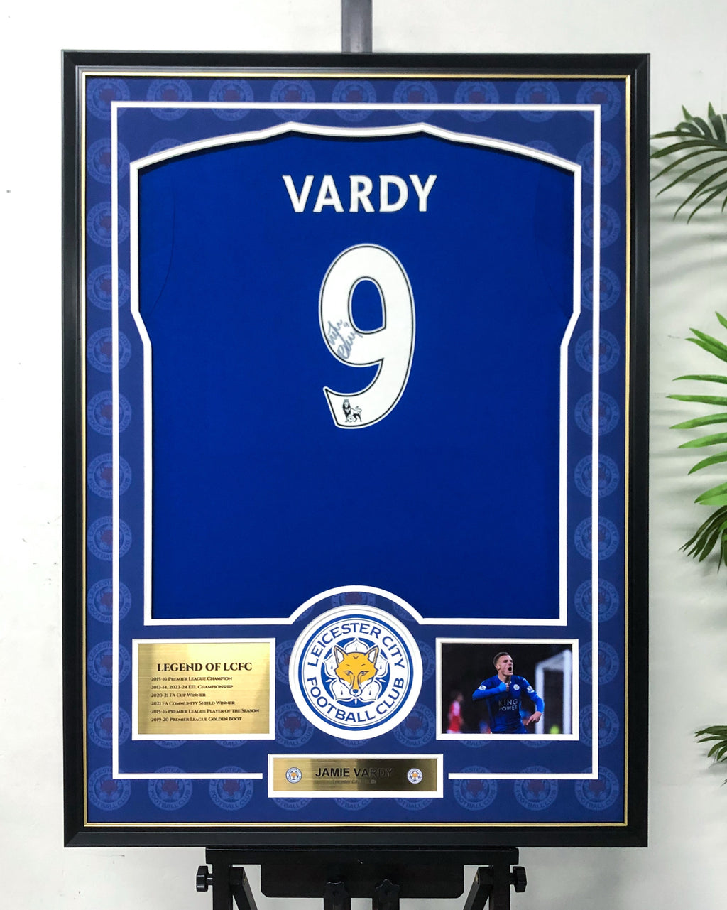Jamie Vardy Leicester City F.C. Autographed Custom Framed Jersey