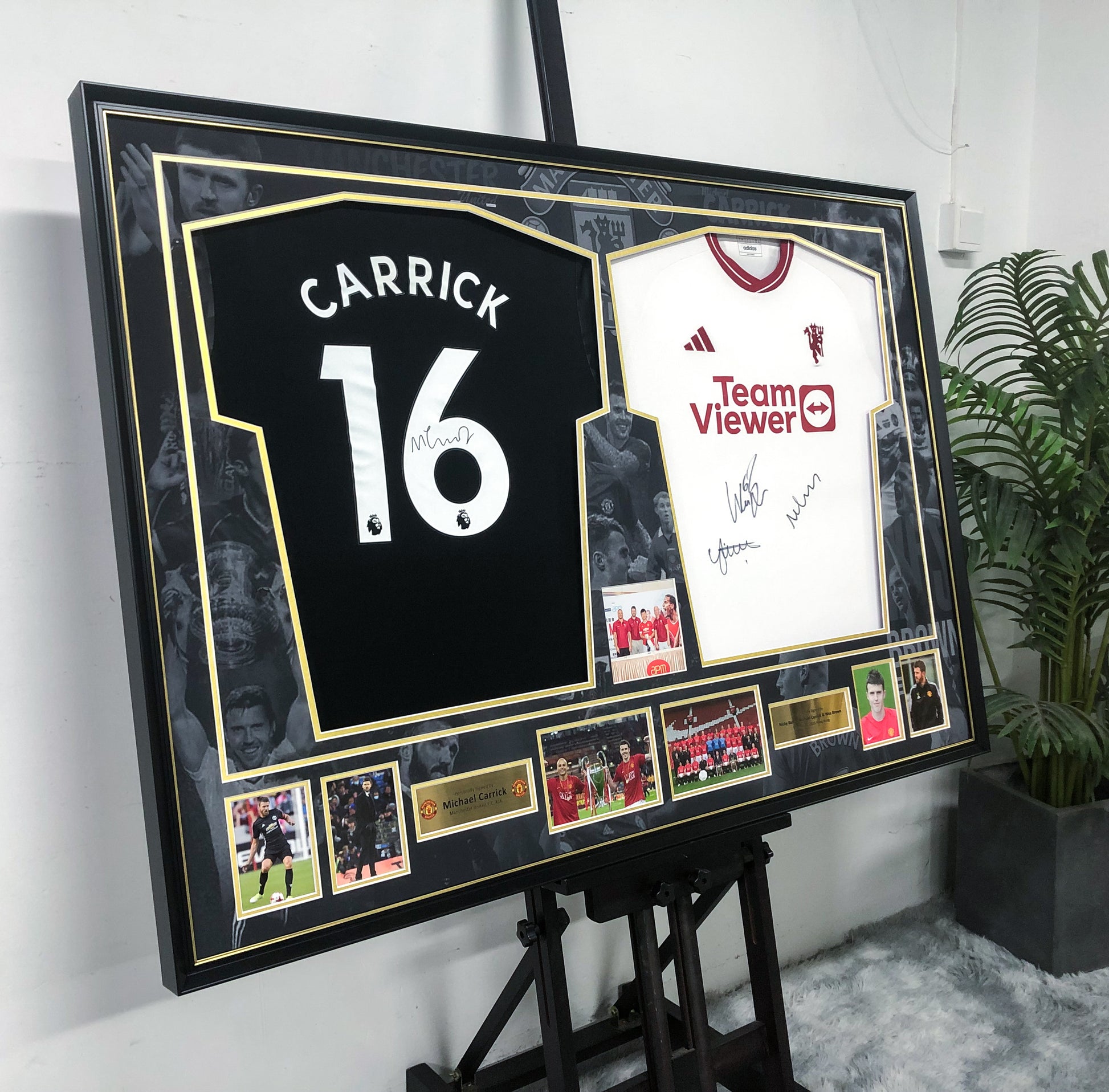 Michael Carrick & Michael Brown Manchester United Jersey Custom Framing