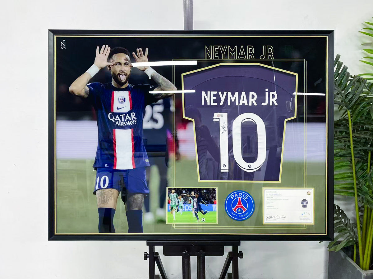 Neymar Jr Paris Saint-Germain #10 Signed Jersey Framed