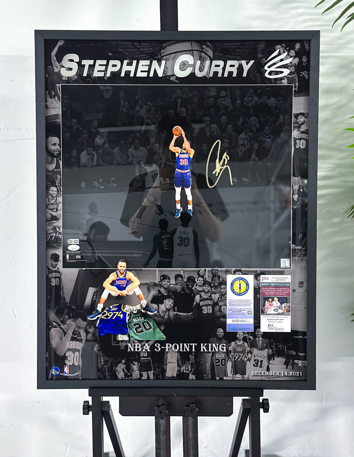 Stephen Curry Autographed Custom Framed Poster