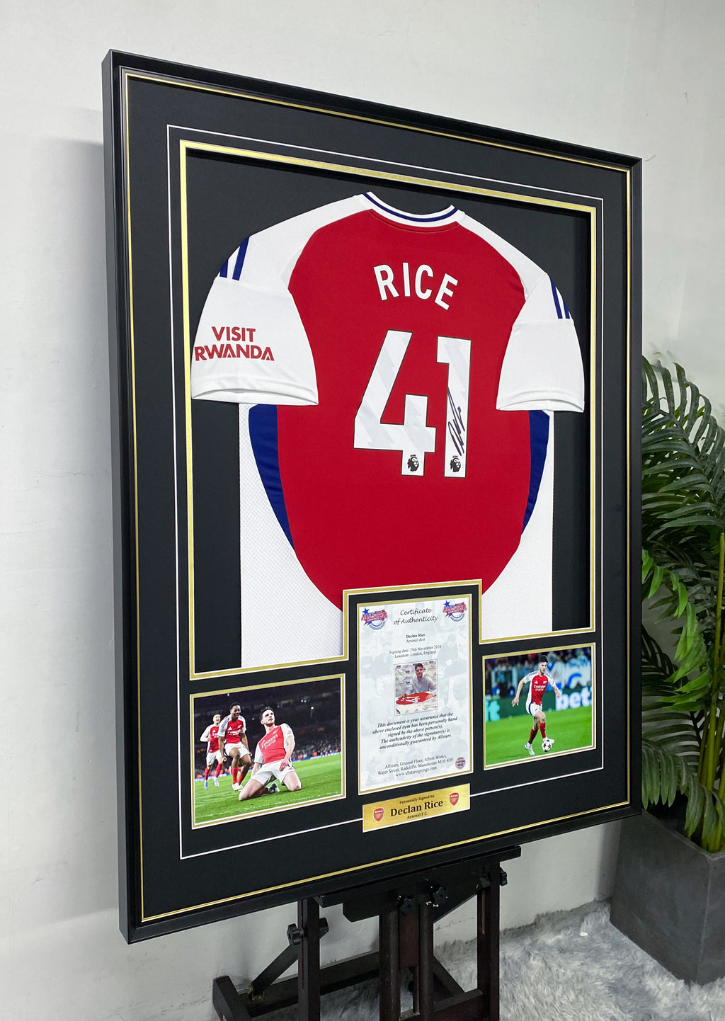 Declan Rice Arsenal #41 Jersey Framed