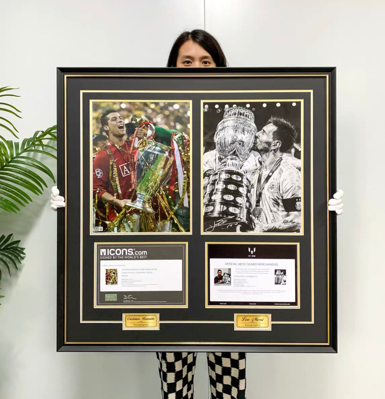 Messi & Ronaldo Custom Framed Poster